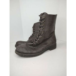 Womens BRASH BROWN  Lace-Up Mid-Calf Boots - Shoe Size US 10 P6